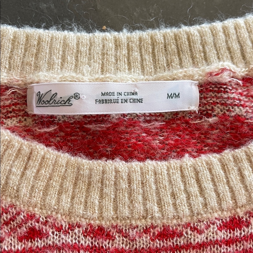 Woolrich Women's Red and Cream Owl Pattern Sweater- M - Picture 7 of 7